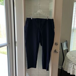 Talbots Women’s Pants 18 W Hampshire Ankle Curvy Navy Blue